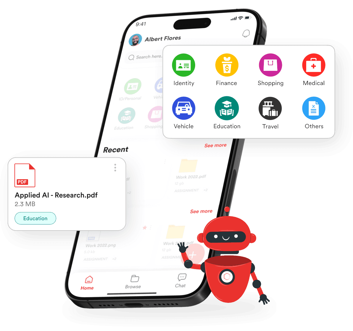 1Shelf app showing document management
