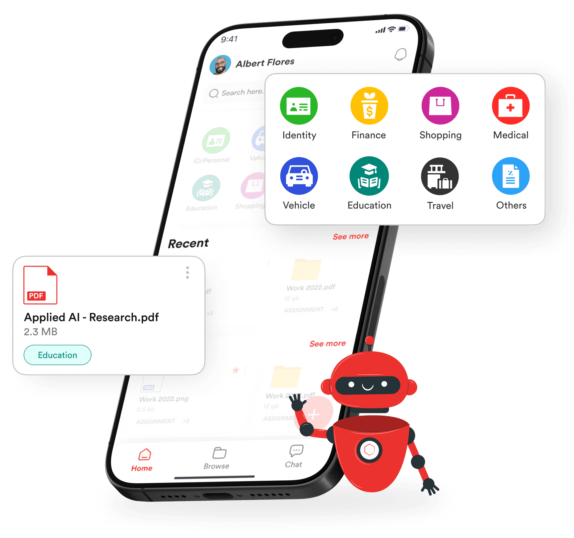 1Shelf app showing document management